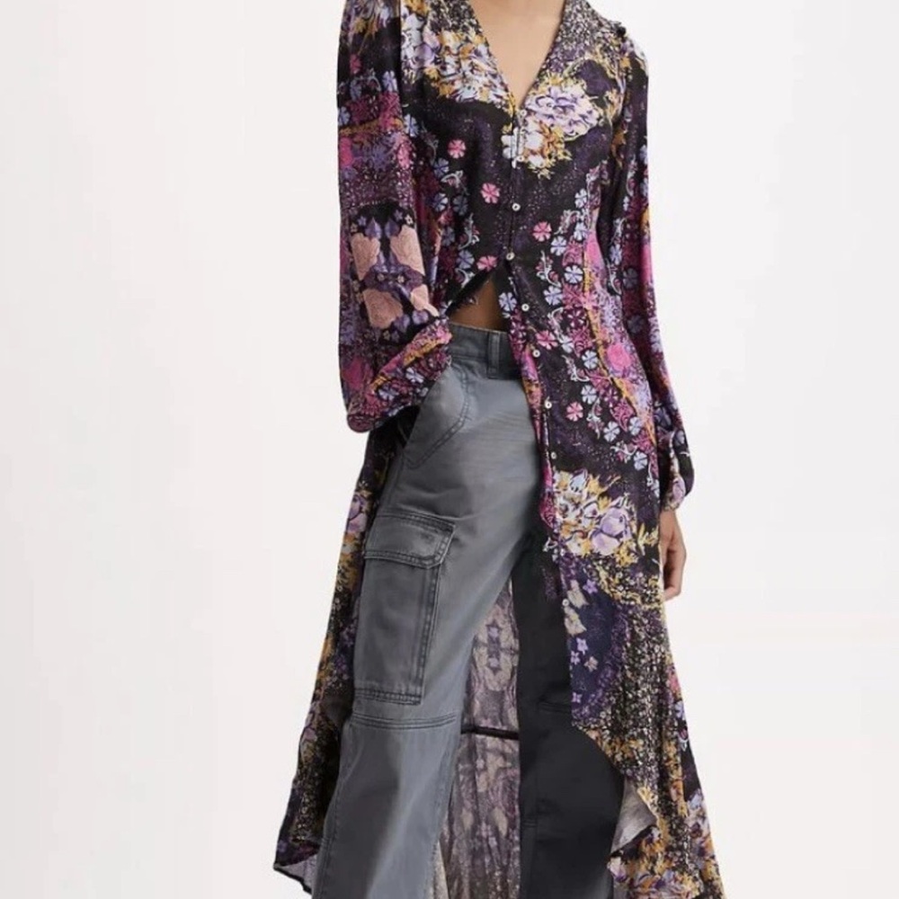 Free People Marais Printed Midi Dress Size M